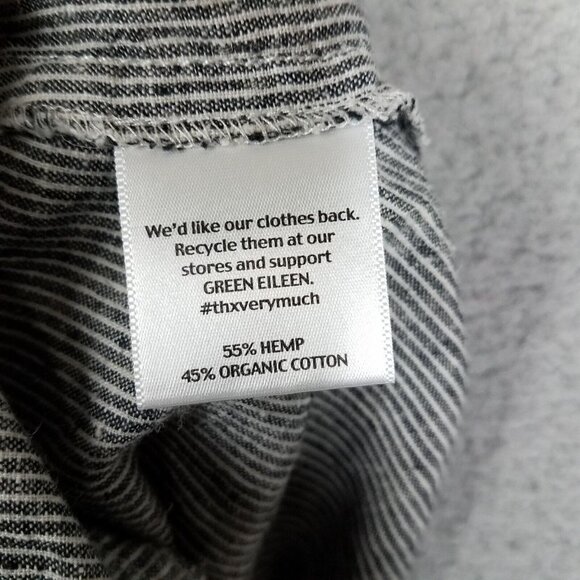 Eileen Fisher Skirt Women's Large Gray Striped Organic Hemp A-Line Office Career - Picture 10 of 10